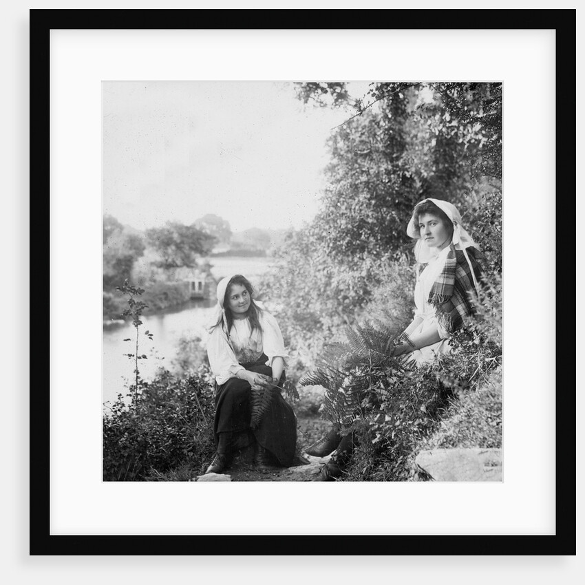 Two Young Girls on the Banks of the Sulby River, Isle of Man by George Bellett Cowen
